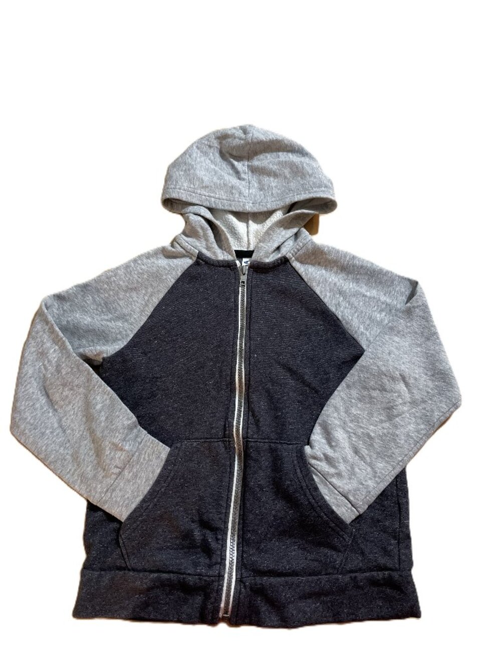 Boys Old Navy Zip Up Jacket with Hood & Pockets Size M (8) Stretch Gray